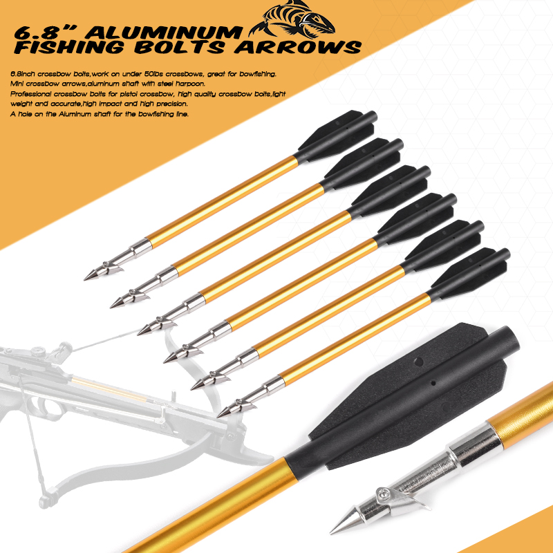 6.8inches fishing crossbow aluminum arrow bolts