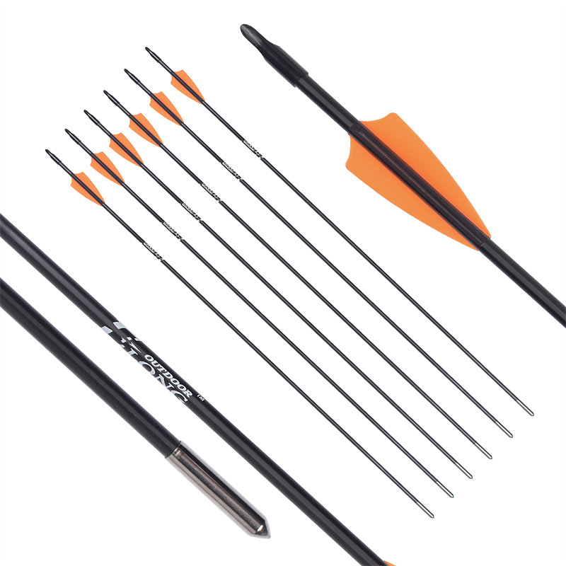 Fiberglass arrow for beginner archers shooting