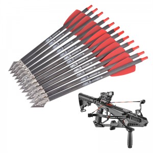 Nika Archery 114521-04 ID6.2mm Carbon Fiber Crossbow Bolts Steel Blade Broadheads COBRA SYSTEM ADDER/R9/RX Archery Hunting