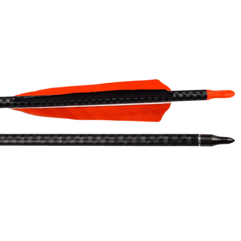Elong Outdoor 110245  ID6.2mm SP500 3K Carbon Arrow With Feather Archery Shooting Using