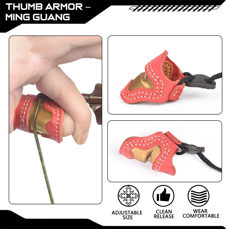 Elong Outdoor 420028 M size  Archery Thumb Ring Thumb Armor Handmade Finger Protector Thumb For Outdoor Shooting Accessories Finger Tab