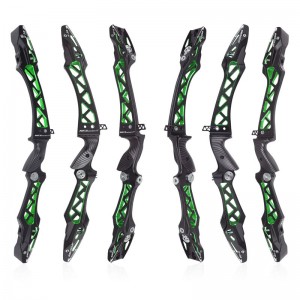 Elongarrow 25inches RH/LH Black and Green Mixed Color Recurve Bow Risers
