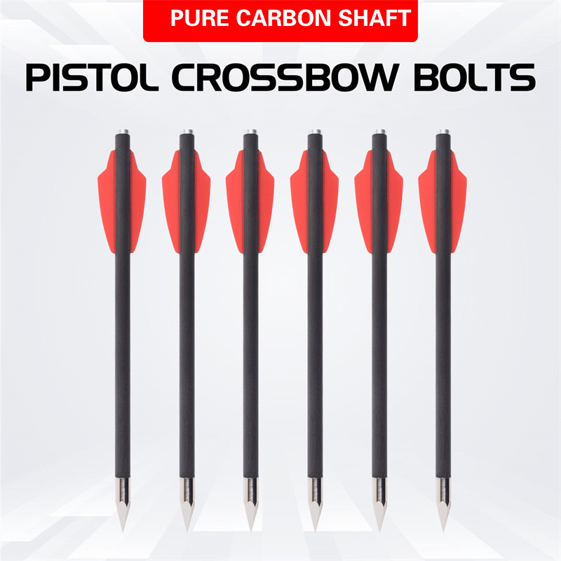Elongarrow 119612-01 16cm carbon arrow bolts with 2pcs 1.65inches red vane