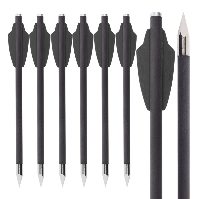 Elongarrow 119612-02 16cm carbon arrow bolts with 2pcs 1.65inches black vane