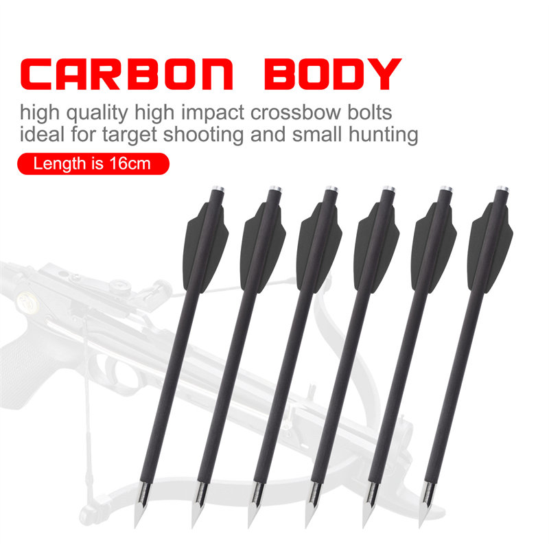 Elongarrow 119612-02 16cm carbon arrow bolts with 2pcs 1.65inches black vane