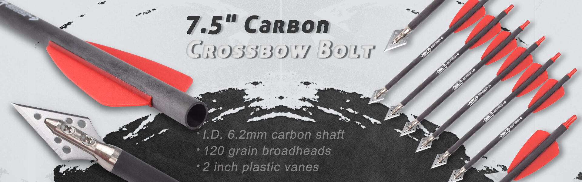 24-Pack Carbon Crossbow Bolts (20") - Includes 6 Broadheads For Hunting/Target Practice